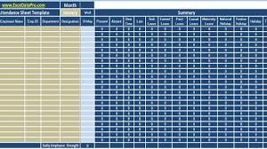 Download Employee Attendance Sheet Excel Template Exceldatapro