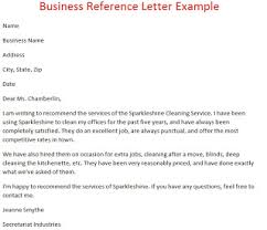 Letters Of Reference Business Reference Letter Example