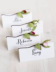 Wedding Name Cards Personalised Paper Rosebud Place Cards