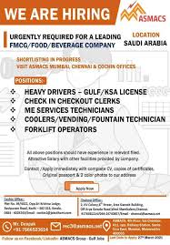 This page is only for helping job seekers & providers. Job Vacancies For Saudi Client Interview At Chennai Mumbai Kochi