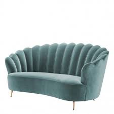 chiara sofa in blue turquoise velvet