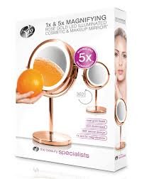 rio rose gold led cosmetic mirror j d