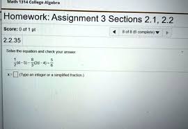 Math 1314 College Algebra Homework