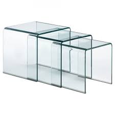 Coffee tables & nesting tables. Glass Nest Of Three Tables Modern Stylish Retro Contemporary Glass Tables By Glass Tables Online
