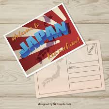 Japan Postcard Template With Flat Design Vector Free Download