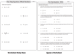 Activities To Learn Two Step Equations