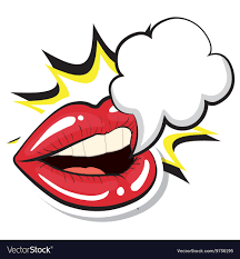 female mouth icon pop art design