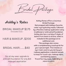 services rates ashley renee makeup artist