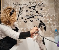 Grooming Salon Decor Dog Vinyl Sticker