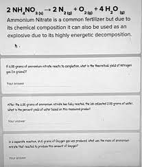 Ammonium Nitrate Is A Common Fertilizer