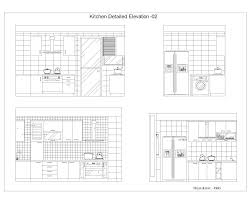 kitchen detailed elevation with