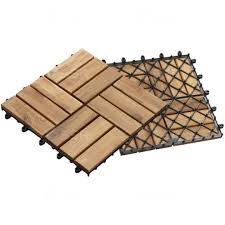 Brown Acacia Wood Decking Tiles 12