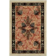 pine cone fleur de lys area rug