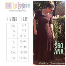 Here Is The Sizing Chart For The Lularoe Ana Dress Its