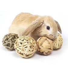 natural material rabbit chew toys small