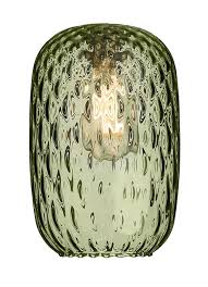 Green Dimpled Glass Pendant Lamp Shade