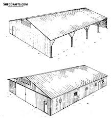 50 64 pole barn utility shed plans