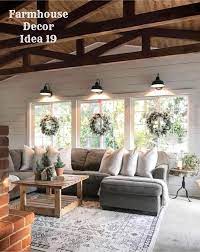 rustic farmhouse living room design and