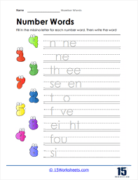 numbers in words worksheets 15