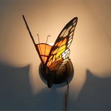 Fumat Stained Glass Erfly Wall Sconce