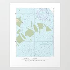 Florida Keys Nautical Chart Art Print By Foreverartandfashion
