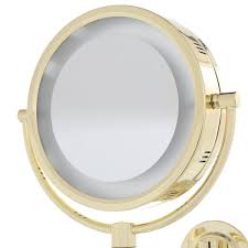 Long micro usb cord (included) or aa batteries (not included). Jerdon 15 In L X10 In Lighted Wall Makeup Mirror In Bright Brass Hl65g The Home Depot