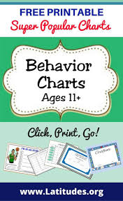 Free Printable Behavior Charts Ages 11 Behavior Charts