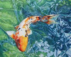 Pick the drawing paper that's smooth to the touch, and avoid using the sketch paper as your primary drawing paper. Undefined Koi Art Goldfish Art Color Pencil Art