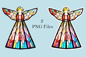 Angel Stained Glass Style Clip Art