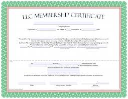 llc membership certificate free template