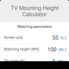 Tv Mounting Height Calculator