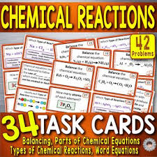 Chemical Equation Equations Task Cards