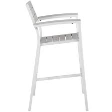Maine Outdoor Patio Bar Stool In White