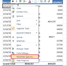 how to hide error values in pivot table