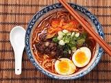 a spicy korean noodle soup