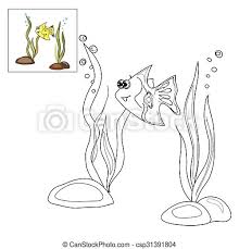 There are 19 colour combinations with algae green colors. Picture For Coloring Fish Vector Illustration The Image Fish In The Algae Picture For Coloring With A Color Sample Canstock