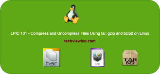 uncompress files using tar gzip bzip2