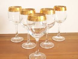 Gold Rimmed Wine Glasses Greek Key