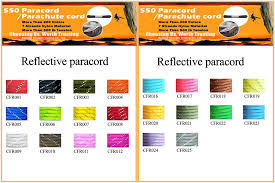 Reflective 550 Paracord Color Chart Paracord Color Chat