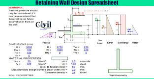 Retaining Wall Design Spreadsheet