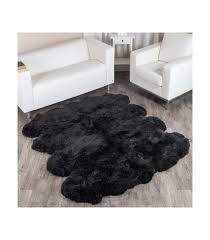 black extra large sheepskin rug octo