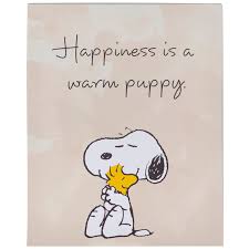 Happiness Is A Warm Puppy Snoopy Canvas