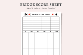 bridge score sheet bridge score pad