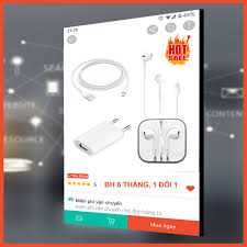 Bộ Phụ Kiện Củ Cáp Sạc Tai Nghe Lightning iPhone 7 Plus Zin Chính Hãng |  Nông Trại Vui Vẻ - Shop