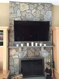 Tv Mount Over Stone Fireplace
