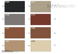Sample Chart Upholstery Colors Leather Bmw 3 E90 330xi