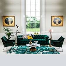 luxury green velvet upholstered sofa