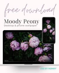 phone computer moody peonies