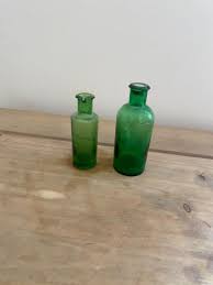 Antique Tiny Green Glass Apothecary