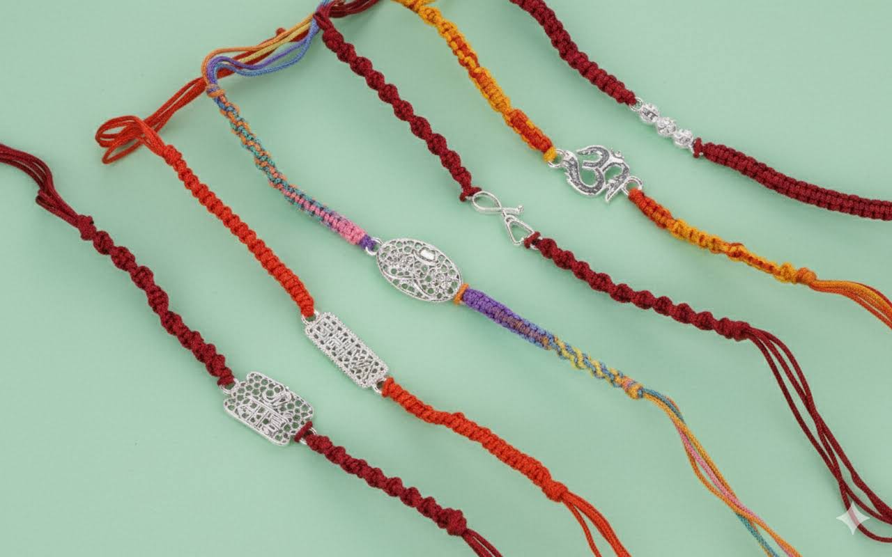 Silver Rakhi with Fancy Dori product image